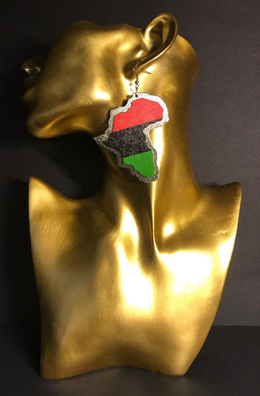 Afrika-Ohrring mit Pan-Afrikanischen Farben