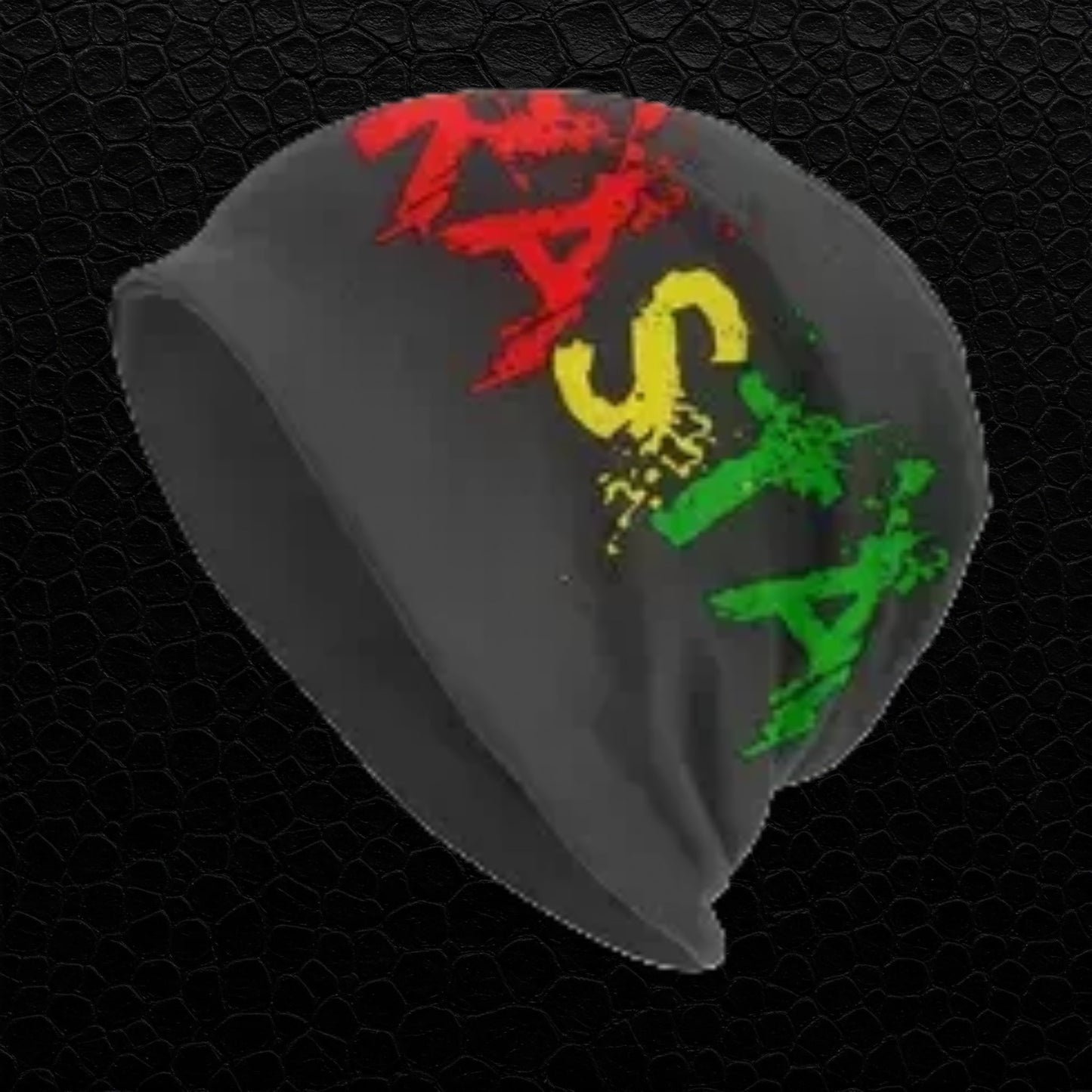 Bonnet Rasta Noir – Beanie confortable avec inscription « RASTA »