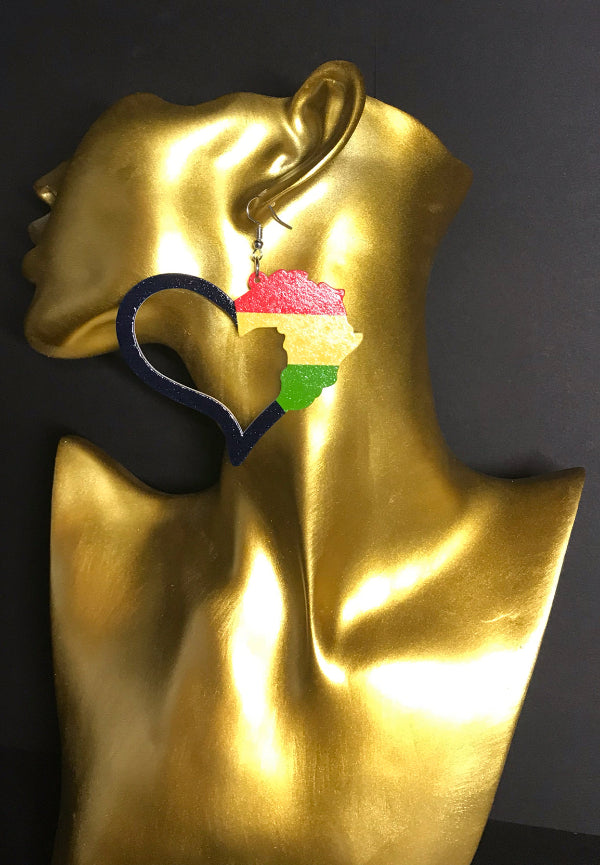 Afrika Herz Ohrring