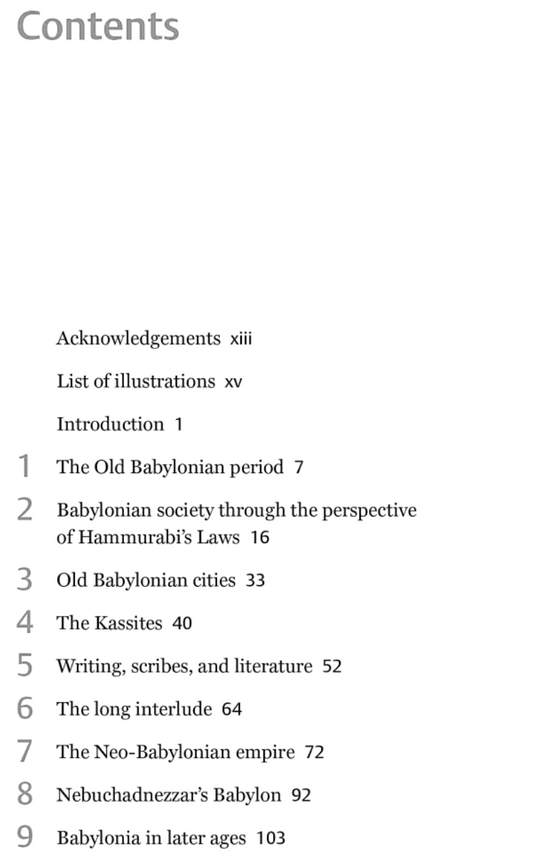 Inhaltsverzeichnis - Babylonia - A very short introduction