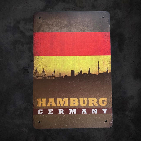Deko Blechschild Hamburg