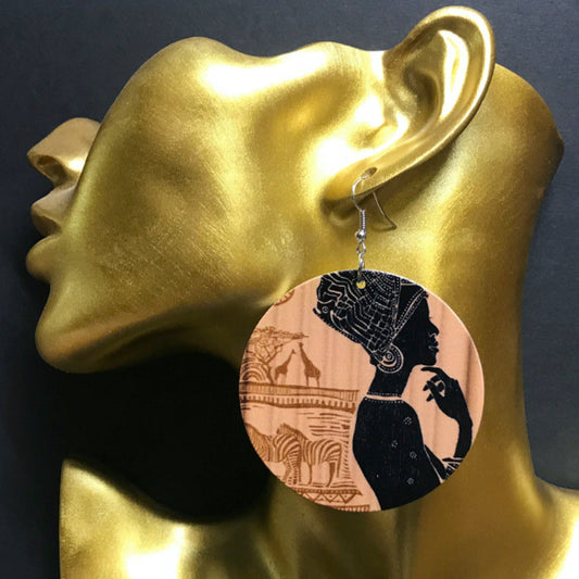 Holz Ohrring Afrika