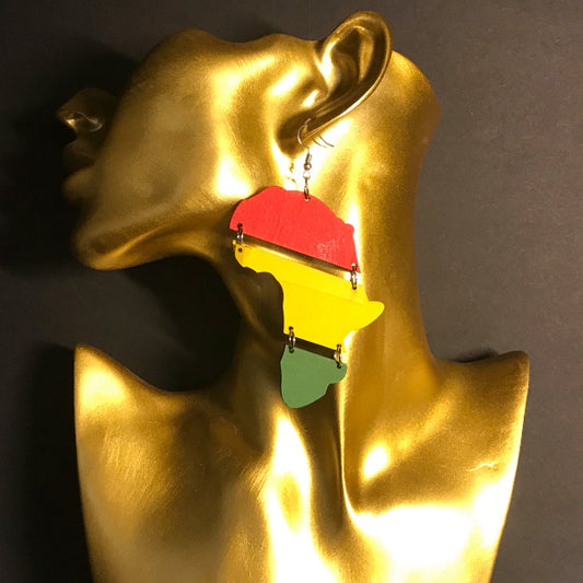 Holz Ohrring Afrika Rastafari