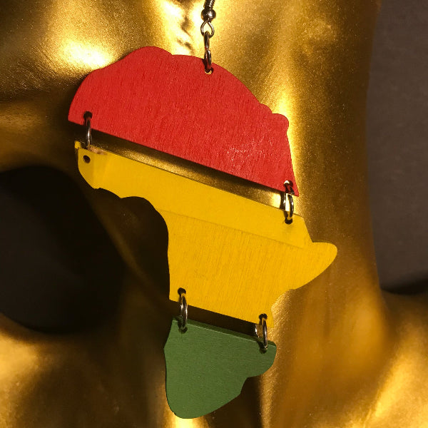 Holz Ohrring Afrika Rastafari