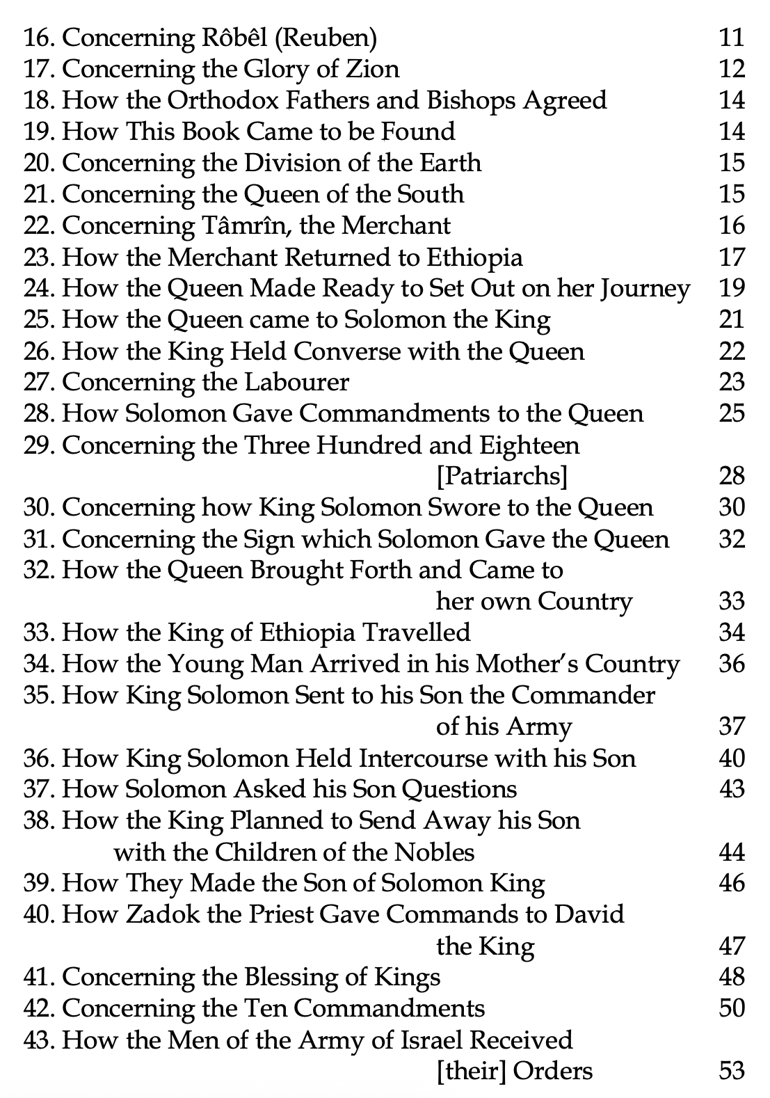 Kebra Nagast: The Queen of Sheba and her only son Menyelek Inhaltsverzeichnis