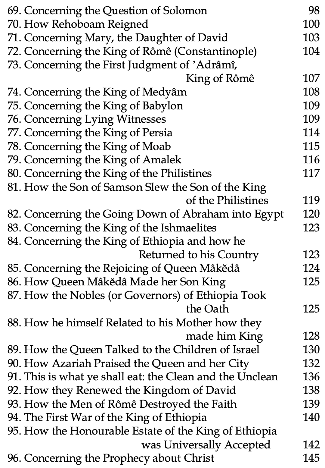Kebra Nagast: The Queen of Sheba and her only son Menyelek Inhaltsverzeichnis