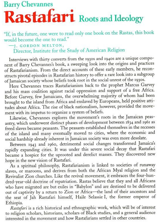 Rastafari: Roots and Ideology