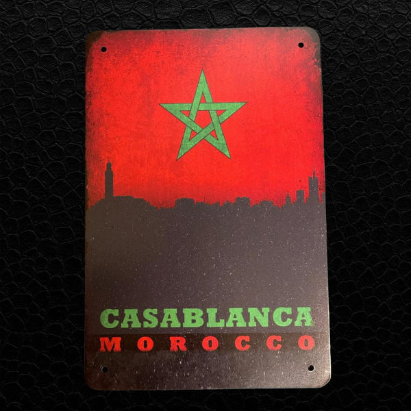 Deko Blechschild Casablanca Morocco
