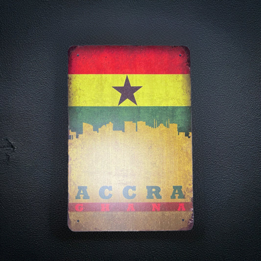 Blechschild Accra Ghana