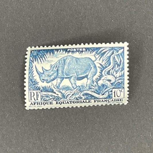 Briefmarke Äquatorialguinea mit Nashorn