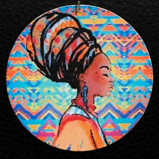 Afrika Holz Ohrring „Stolze Frau“