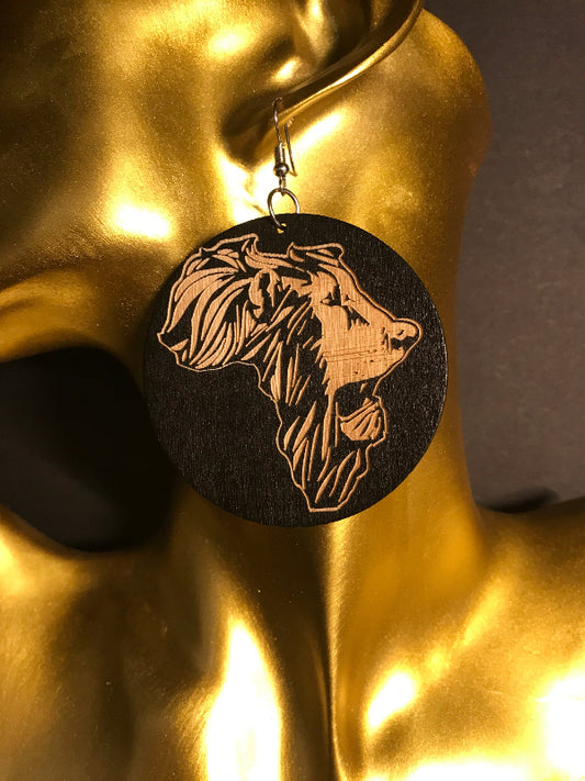 Holz Ohrring Löwe