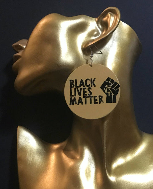 holzohrring black lives matter