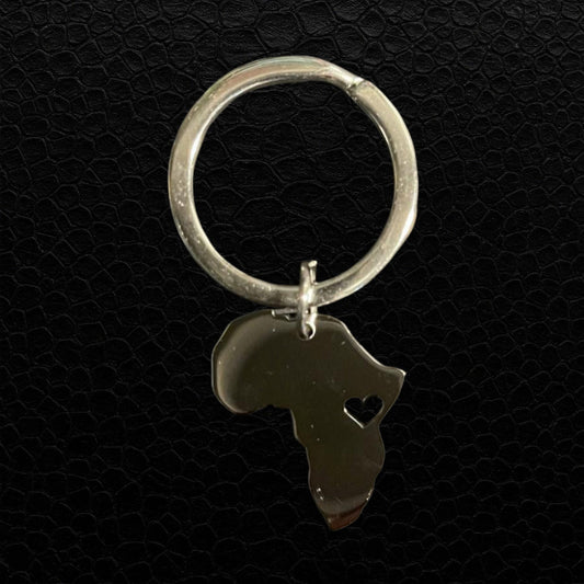 Schlüsselanhänger Afrika silbern