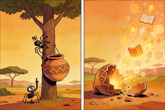 Warum die Spinne Ni zwischen Himmel und Erde lebt | Eine Bamiléké-Fabel über Weisheit und Egoismus