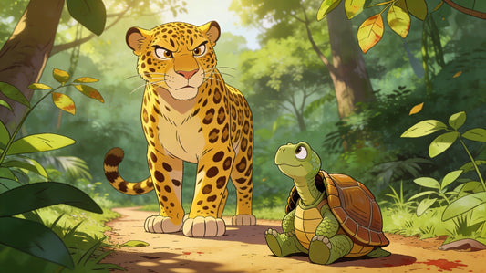 Die Schildkröte und der Leopard | Eine Fang-Fabel aus Gabun über Klugheit und Überleben