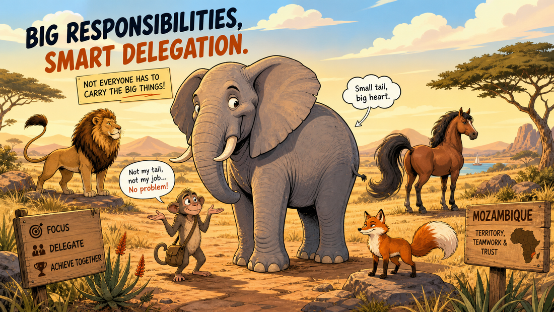 Warum der Elefant keinen richtigen Schwanz hat | Eine afrikanische Fabel über Verantwortung und Delegation
