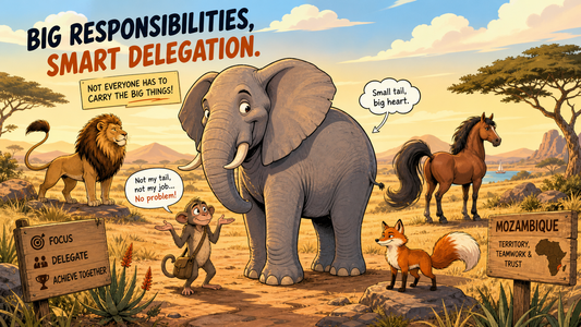 Warum der Elefant keinen richtigen Schwanz hat | Eine afrikanische Fabel über Verantwortung und Delegation