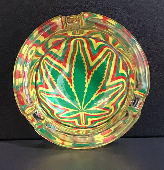 Cendrier en verre design Rasta – Ø 6,5 cm, 211 g