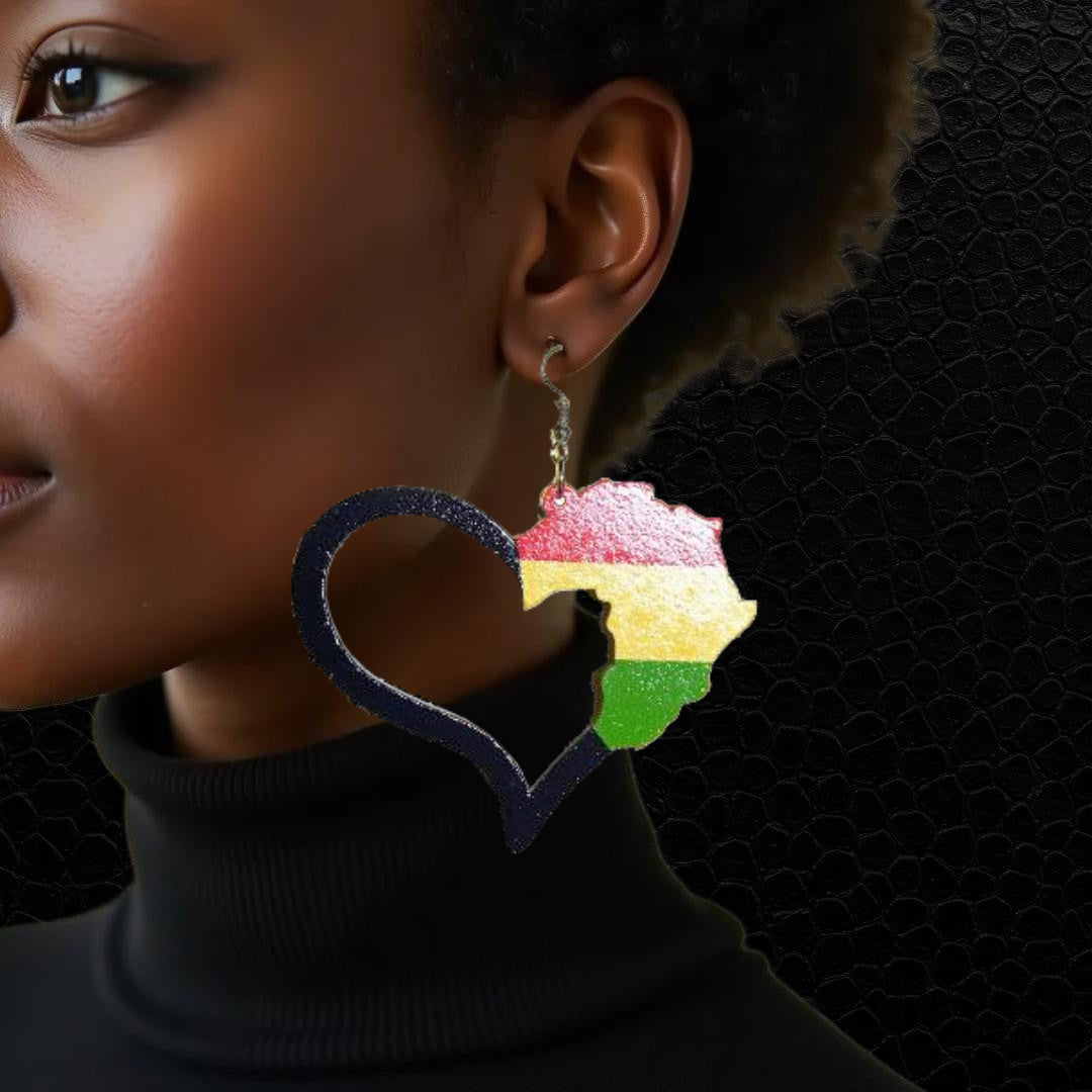 Afrika Herz Ohrring
