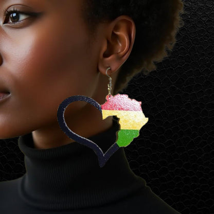 Afrika Herz Ohrring