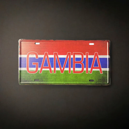 Deko Blechschild Gambia