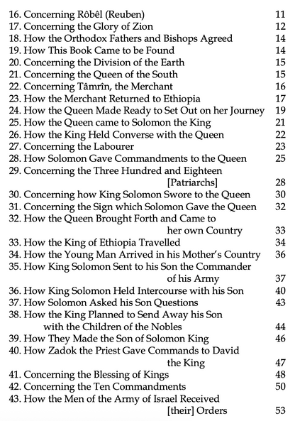 Kebra Nagast: The Queen of Sheba and her only son Menyelek Inhaltsverzeichnis
