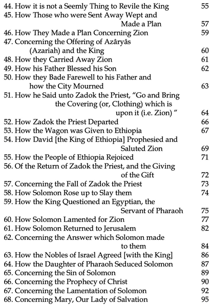 Kebra Nagast: The Queen of Sheba and her only son Menyelek Inhaltsverzeichnis