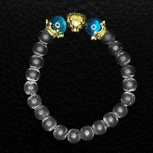 Elastisches Armband „Löwe Cyan“