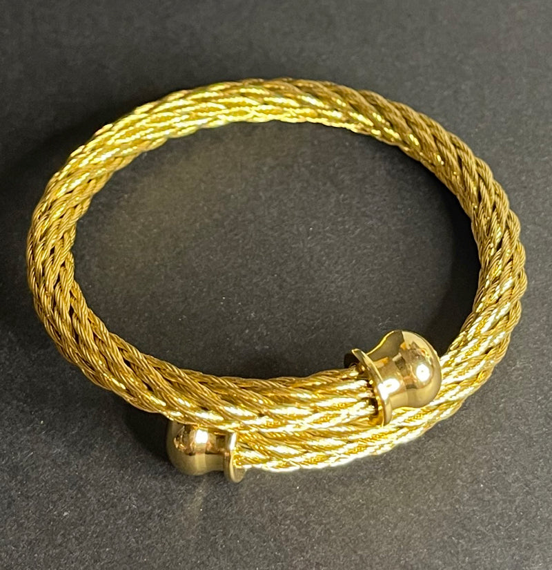 Geflochtener Gold Armreif afrikanischer Stil – moderner Schmuck