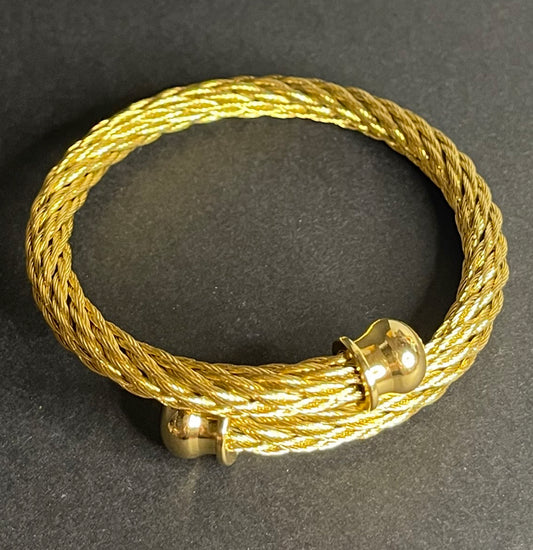 Geflochtener Gold Armreif afrikanischer Stil – moderner Schmuck