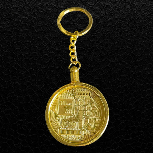 Goldfarbener Bitcoin Schlüsselanhänger