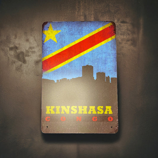 Blechschild Kinshasa Congo