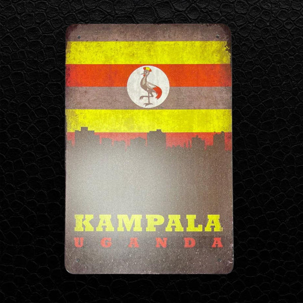 Vintage Blechschild Kampala Uganda