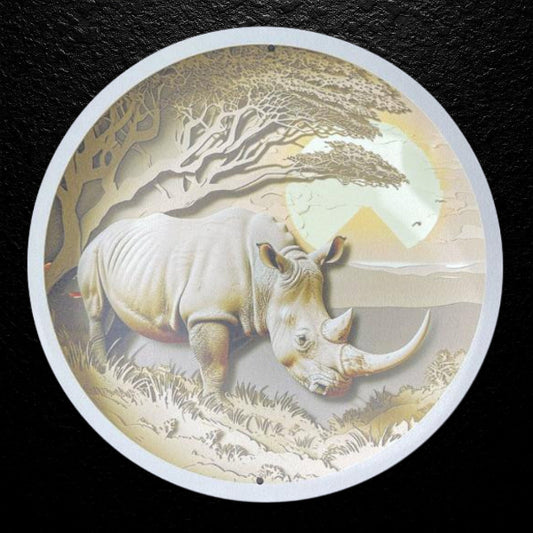 Deko Blechschild Nashorn