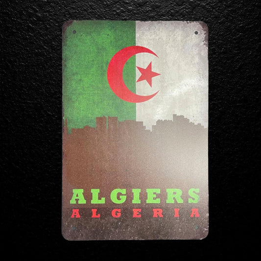 Deko Blechschild Algiers Algerien