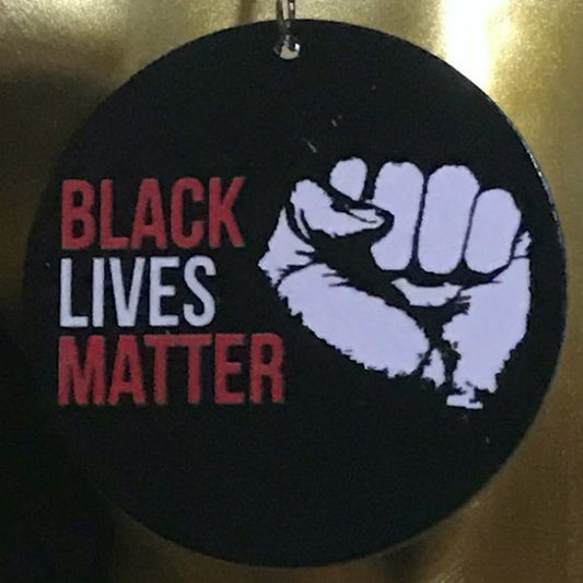 holz ohrring black lives matter