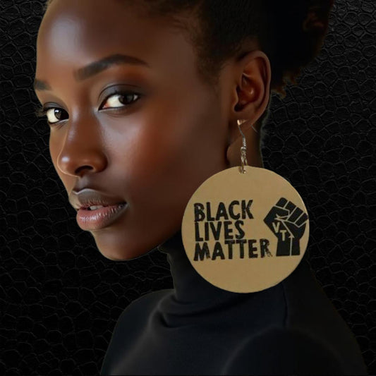 Holz Ohrring Black Lives Matter