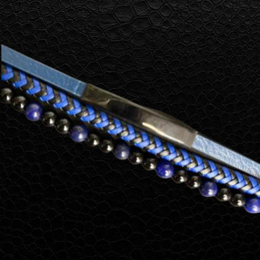 Elegantes Männer-Armband in Blau und Schwarz