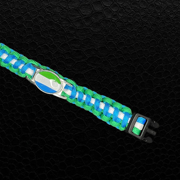 Paracord Armband Sierra Leone Handgelenk getragen Outdoor Accessoire funktional modisch Schweiz