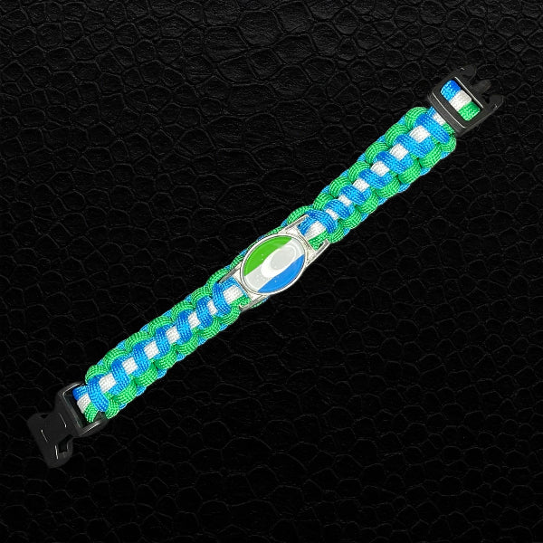 Überlebensarmband Sierra Leone 24 cm geflochten wird zu 2,5 m Seil entfaltbar Notfall