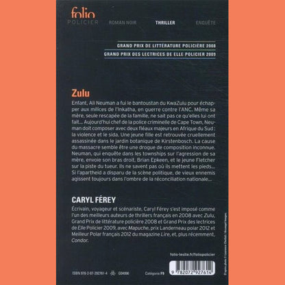 Zulu de Caryl Férey - Rück,seite